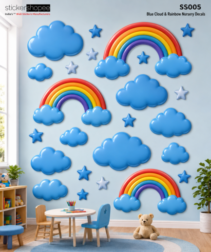 Cloud & Rainbow Nursery Decals Wall Sticker – SS005