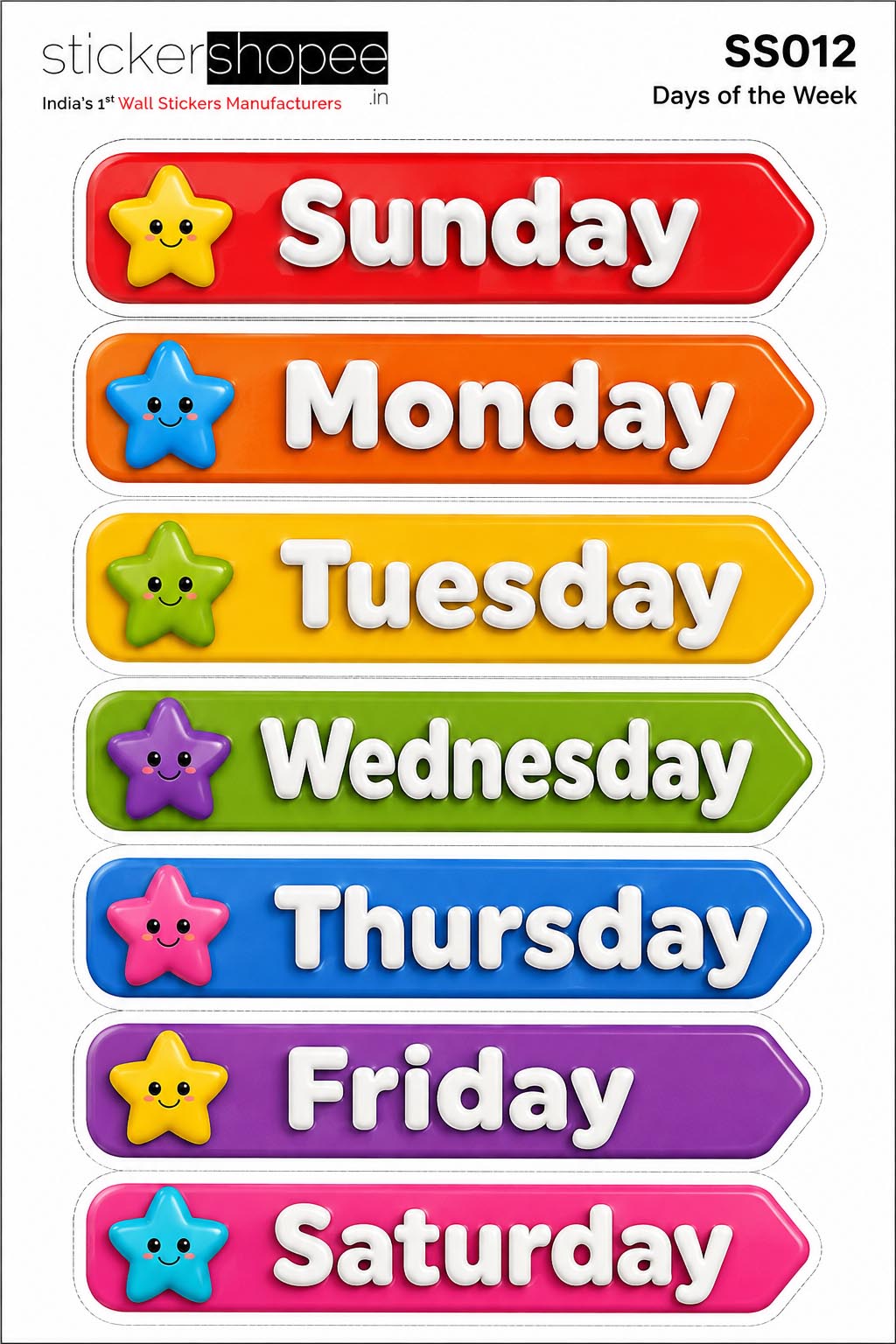 Days of the Week Educational Wall Sticker – SS012-A