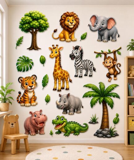 Jungle Safari Animals Wall Sticker – SS009