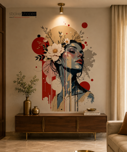 Abstract Floral Woman Wall Sticker – SS070
