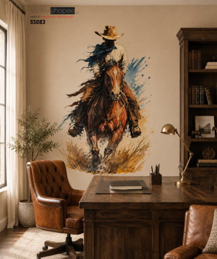 Cowboy Horse Rider Wall Sticker – SS083