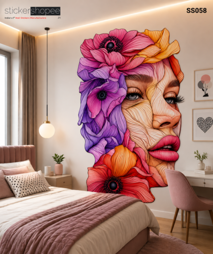 Floral Woman Wall Sticker – SS058