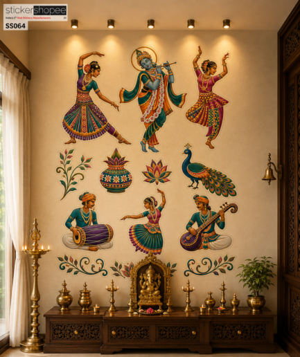 Krishna and Classical Dance Wall Sticker – SS064