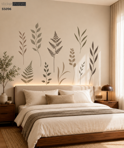 Minimal Botanical Leaf Wall Sticker – SS096