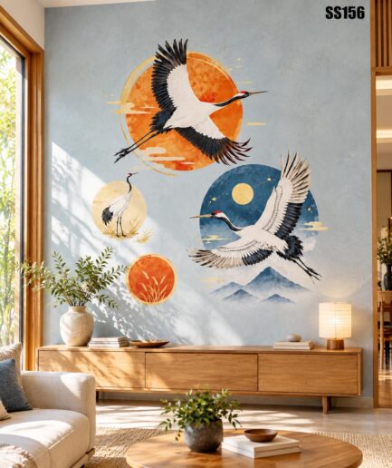 Japanese Crane Wall Sticker – SS156