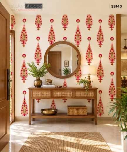 Ethnic Block Print Pattern Wall Sticker – SS140