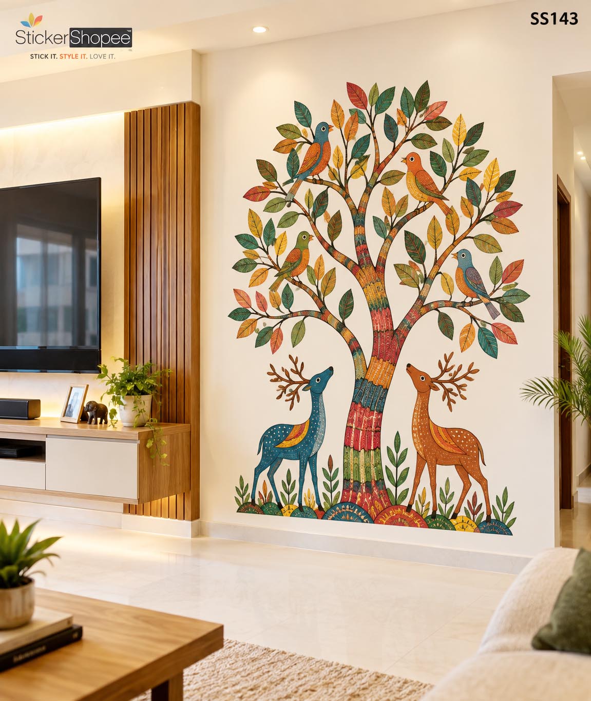 Gond Tribal Art Wall Sticker (4)