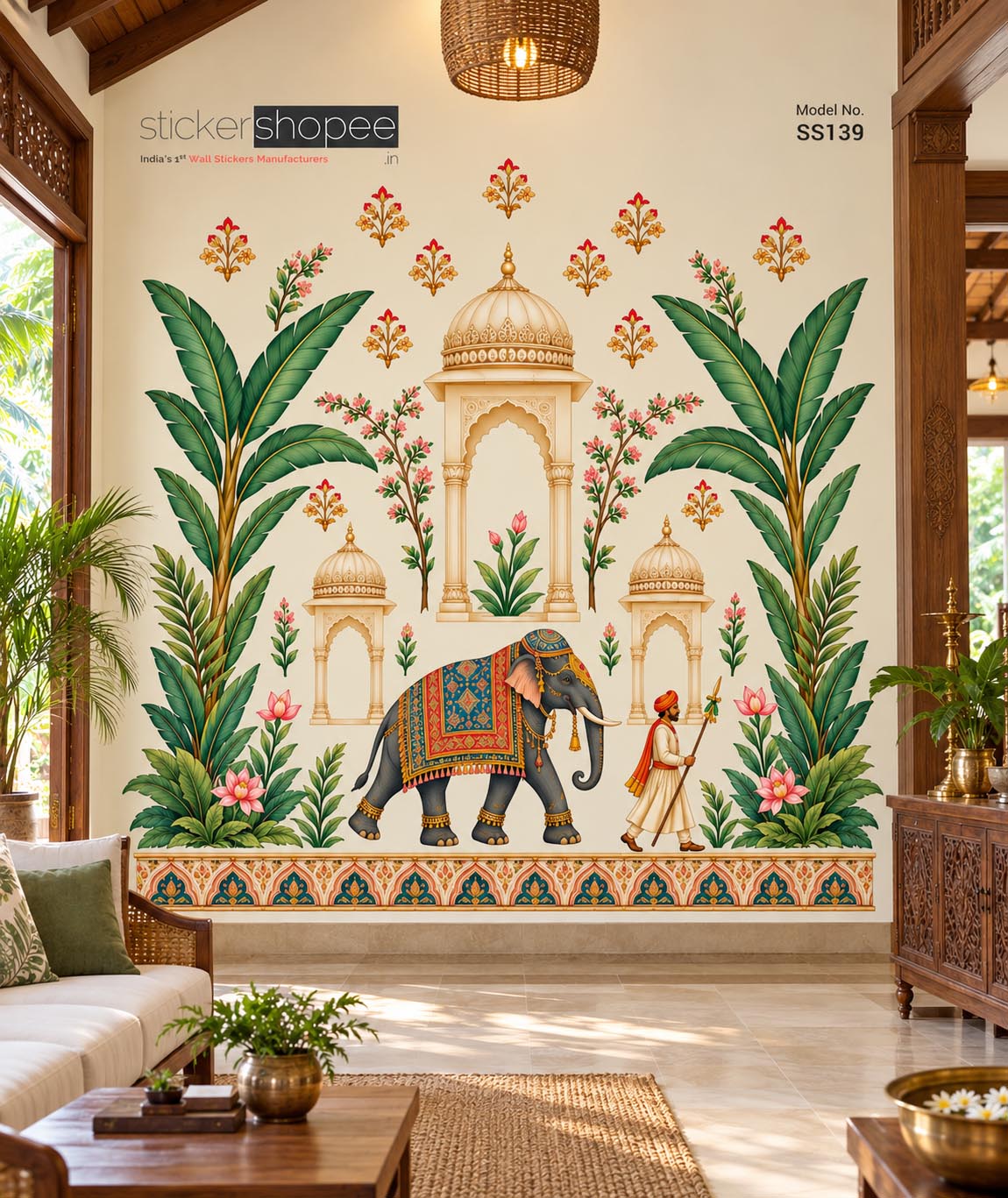 Kalamkari Print Wall Sticker (1)