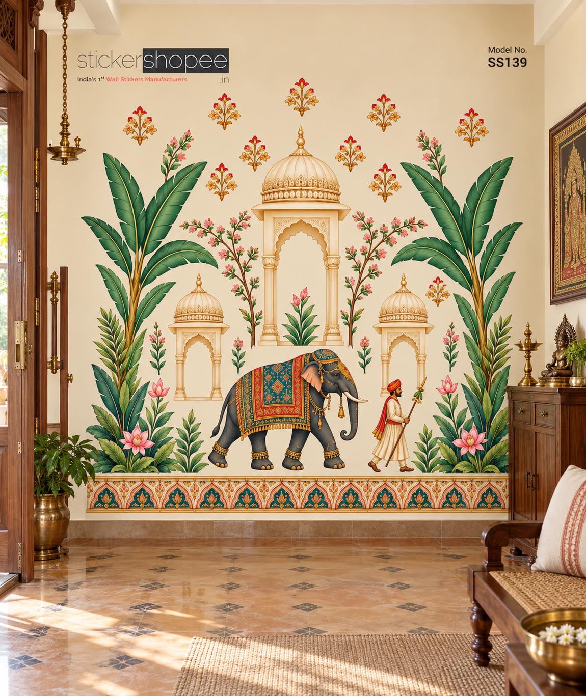 Kalamkari Print Wall Sticker (3)