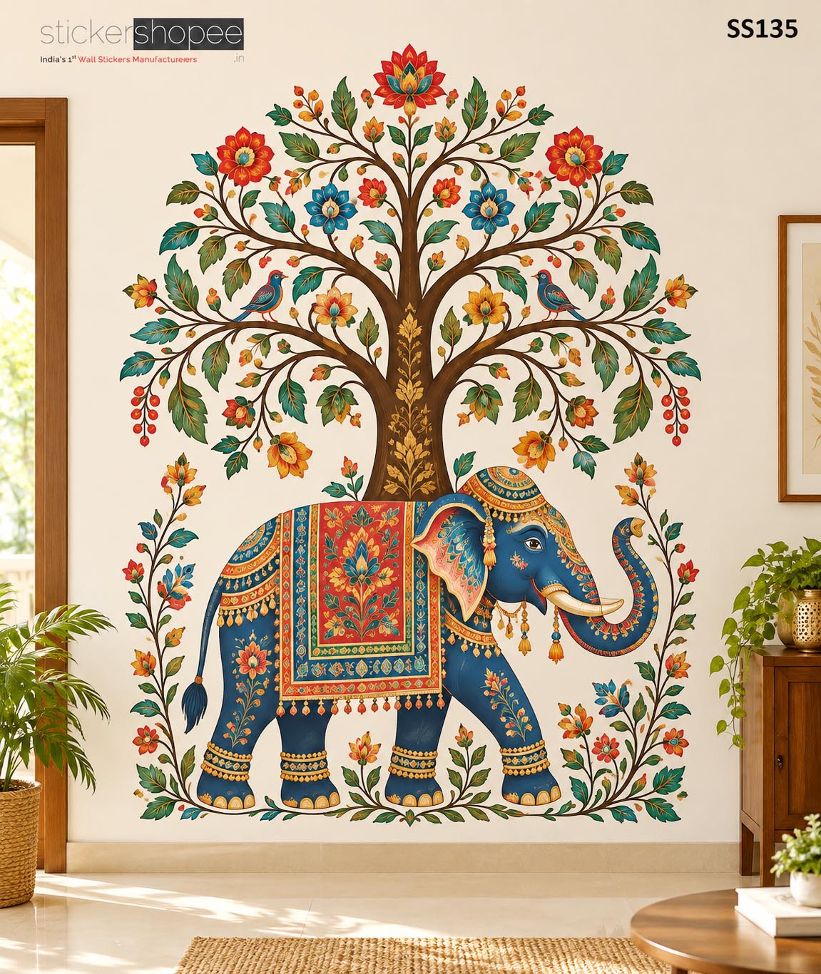 Madhubani Painting Style Wall Sticker