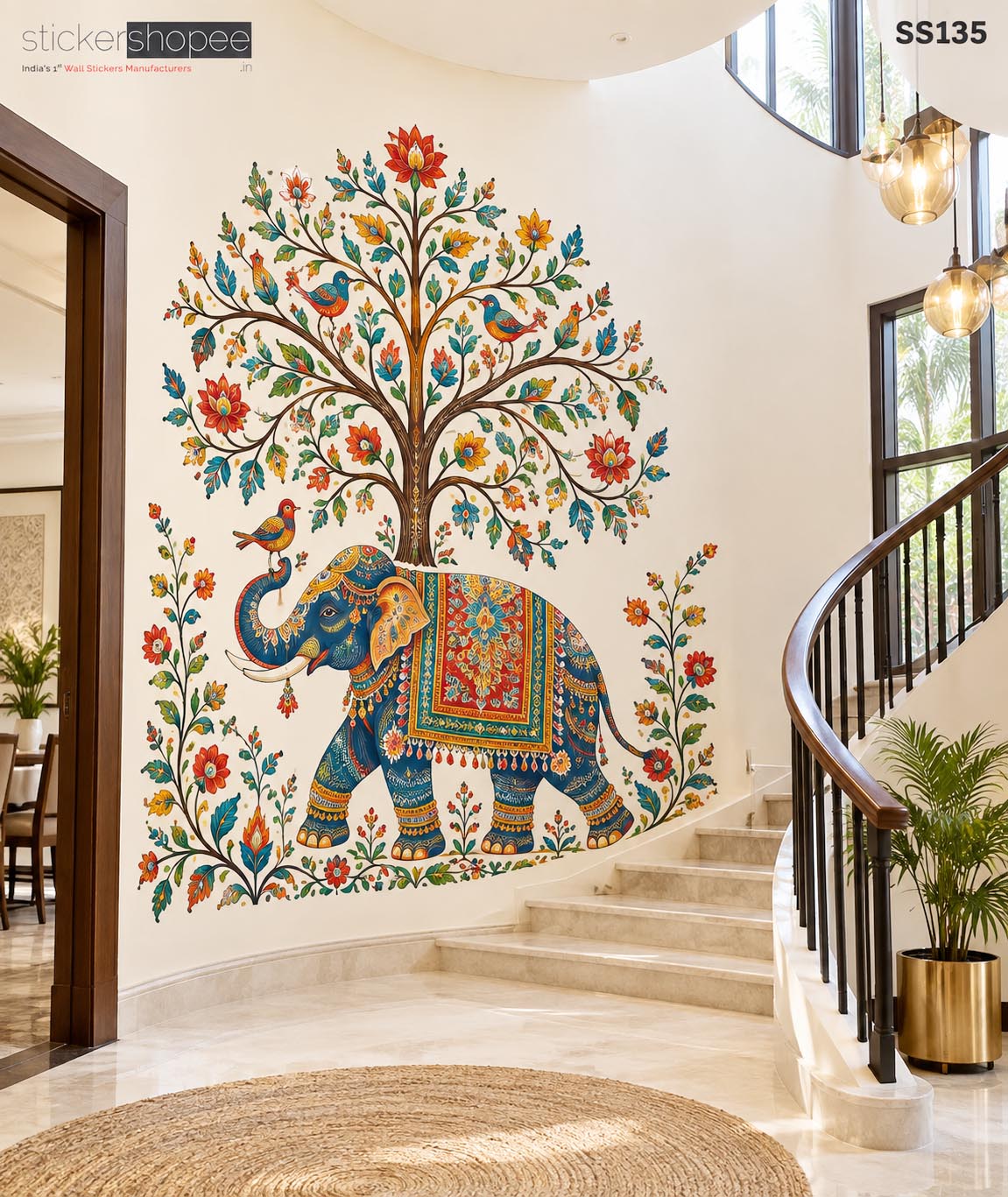Madhubani Painting Style Wall Sticker (2)