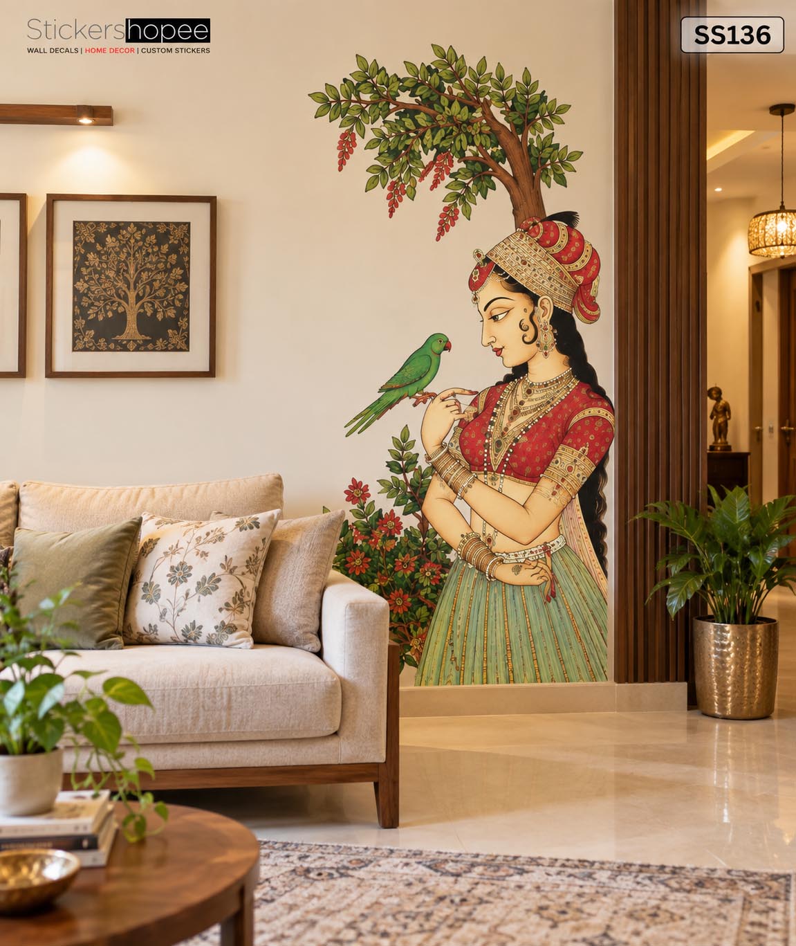 Mughal Miniature Art Wall Sticker – SS136 (2)