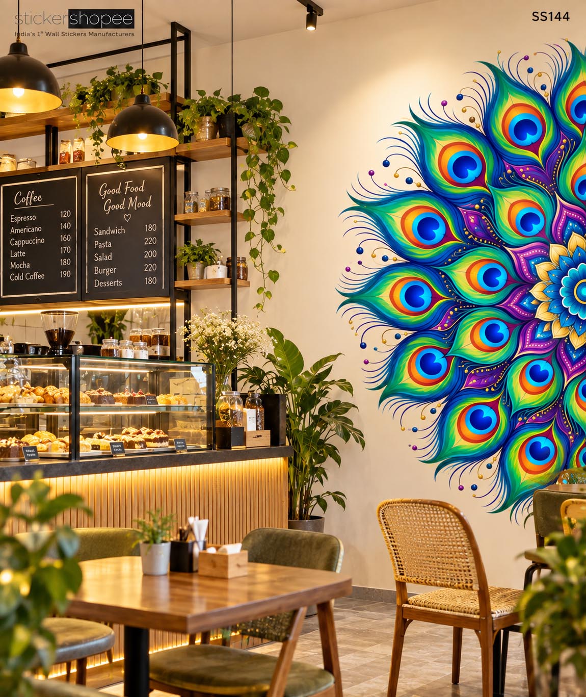 Peacock Feather Mandala Wall Sticker (6)