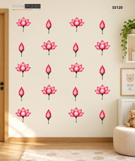 Pink Lotus Flower Wall Sticker – SS120