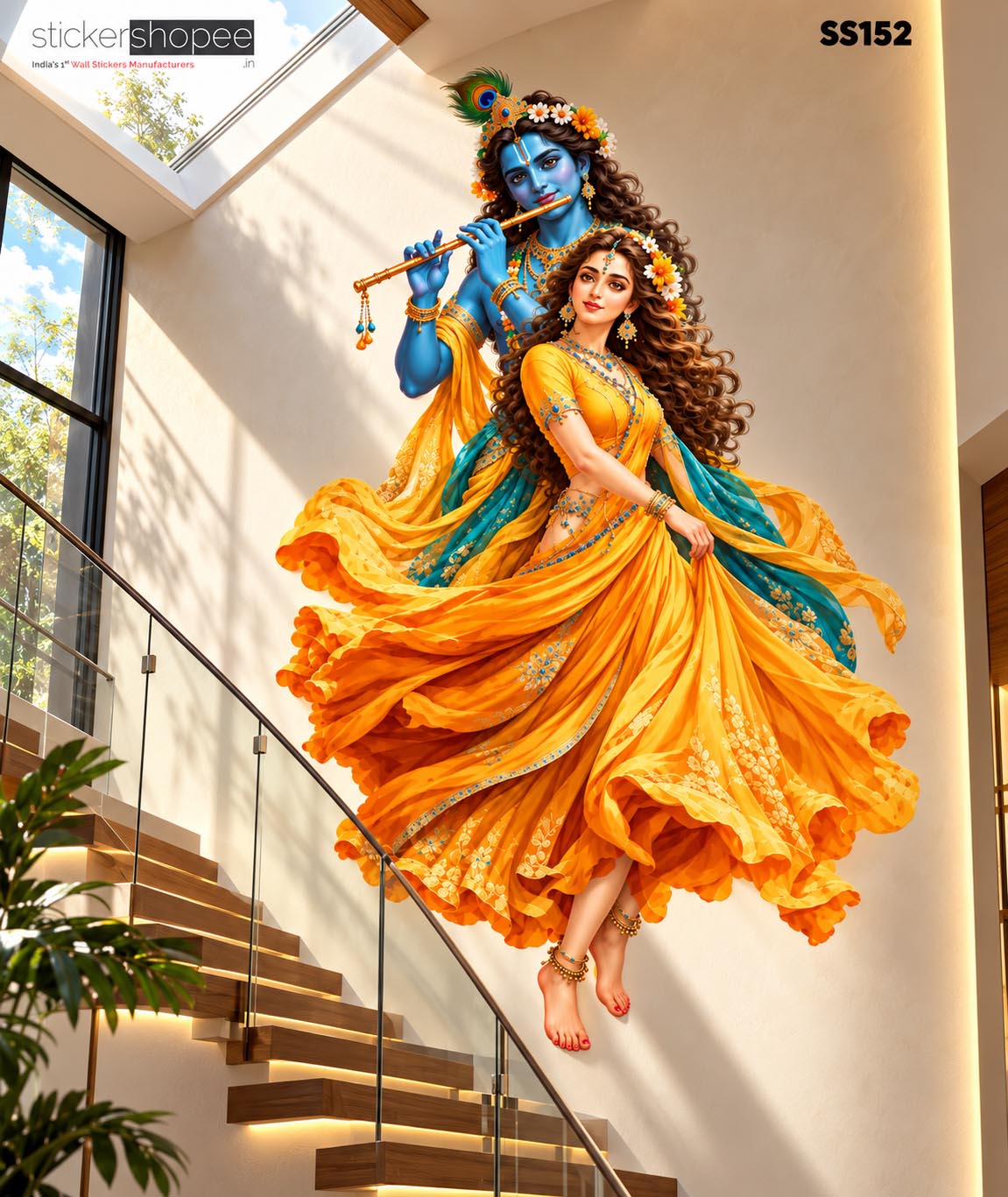 Radha Krishna Wall Sticker (1)