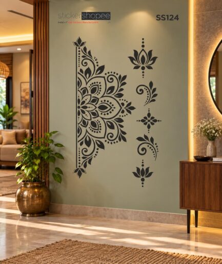 Traditional Floral Mandala Corner Wall Sticker – SS124