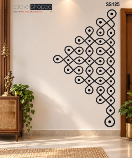 Traditional Sikku Kolam Corner Wall Sticker – SS125