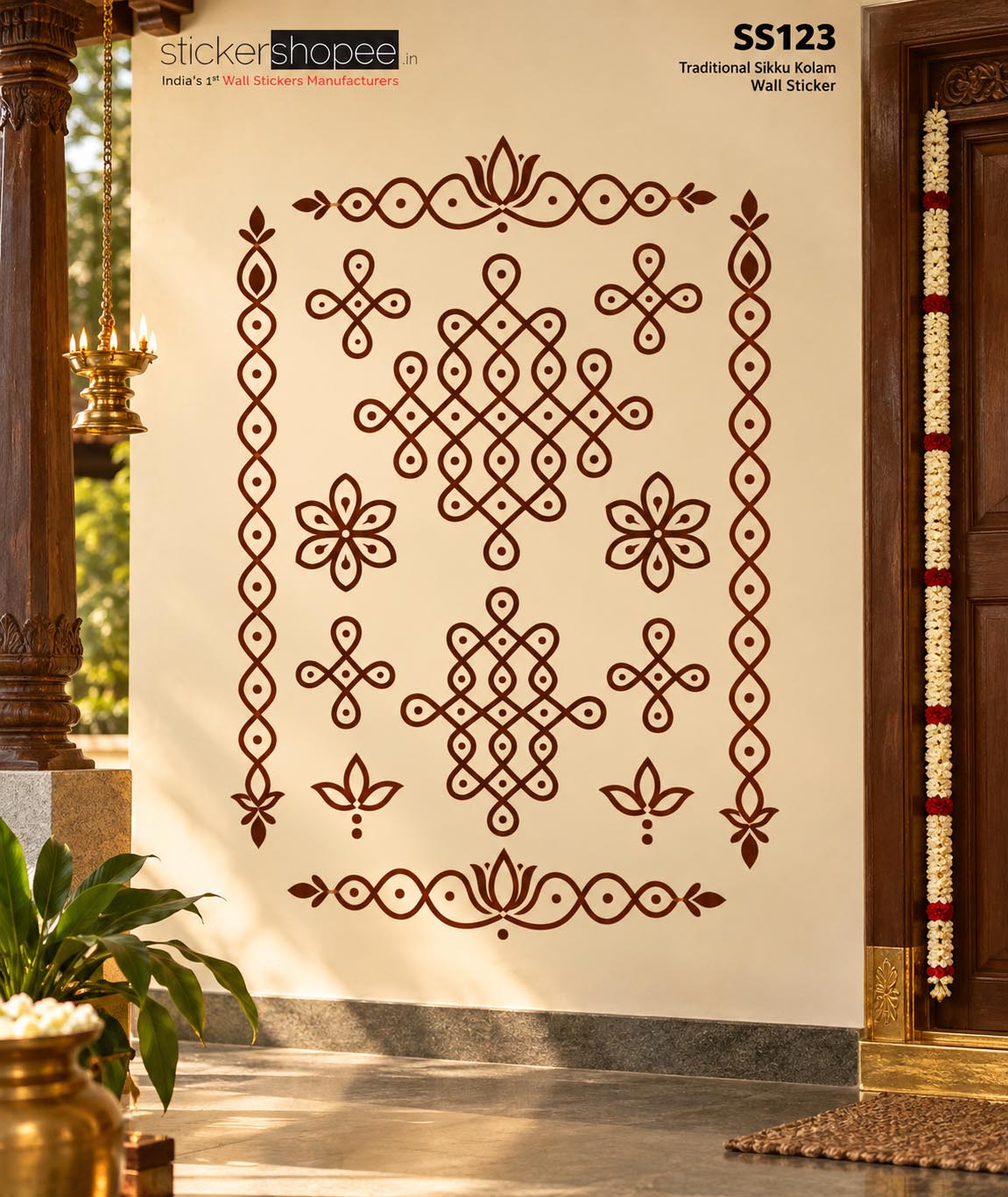 Traditional Sikku Kolam Wall Sticker – SS123