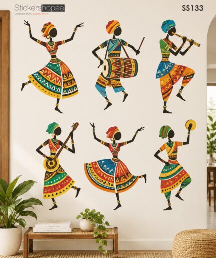 Warli Tribal Art Wall Sticker – SS133