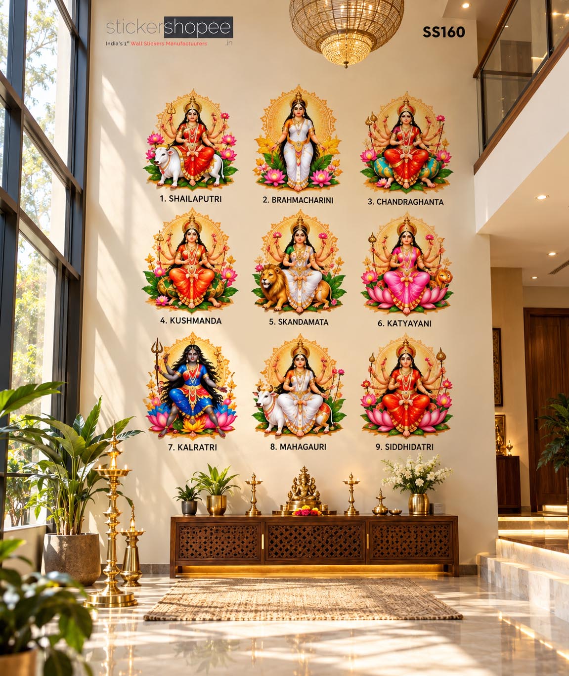 Navadurga 9 Goddess Wall Sticker (3)