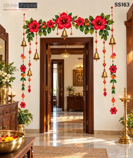Navarathiri Floral Arch Mirror Wall Sticker – SS163