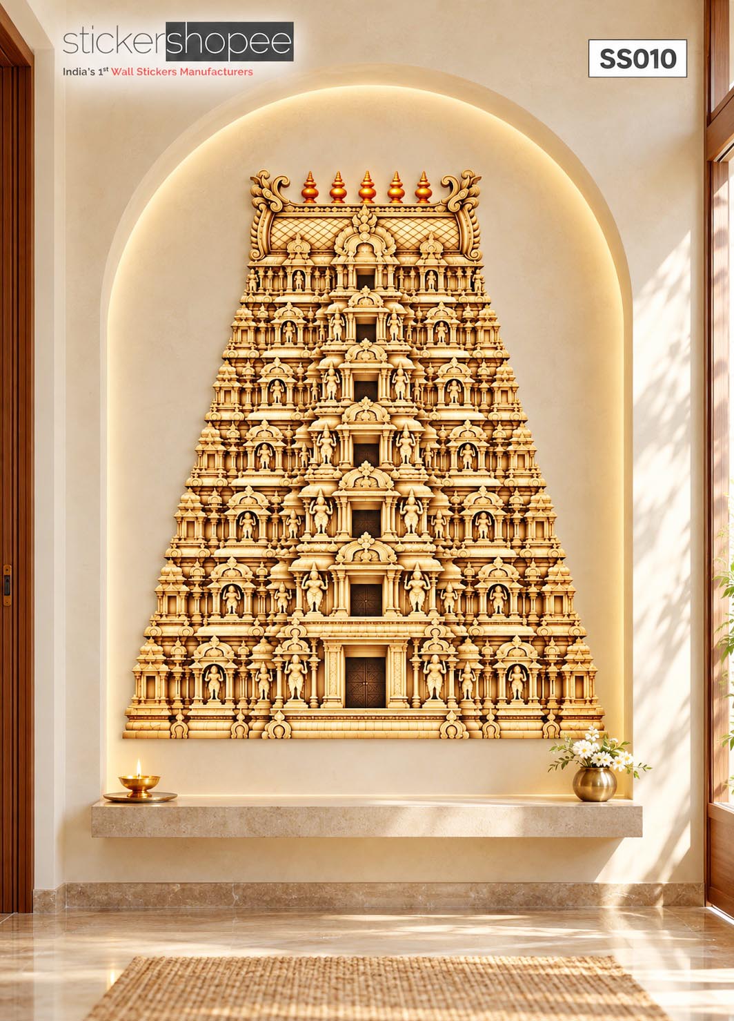South Indian Temple Gopuram Wall Sticker – SS010 (1)